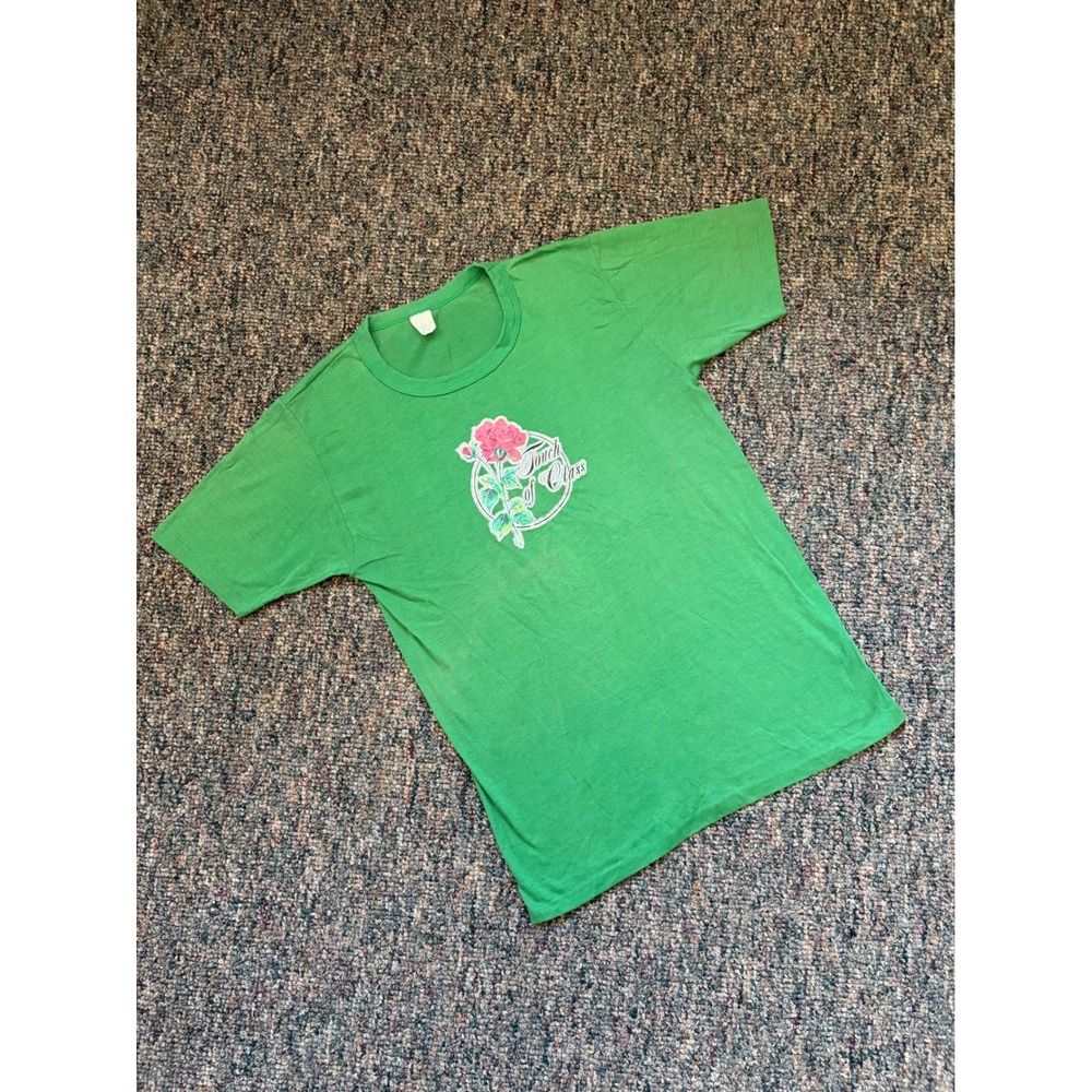 Vintage Green Touch of Class Rose‎ Graphic Shirt Women's Size Medium made in USA